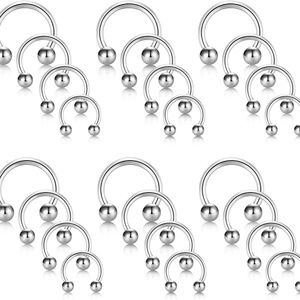 NEW 1 Pair 16 Gauge Horseshoe Earrings Steel Hoop